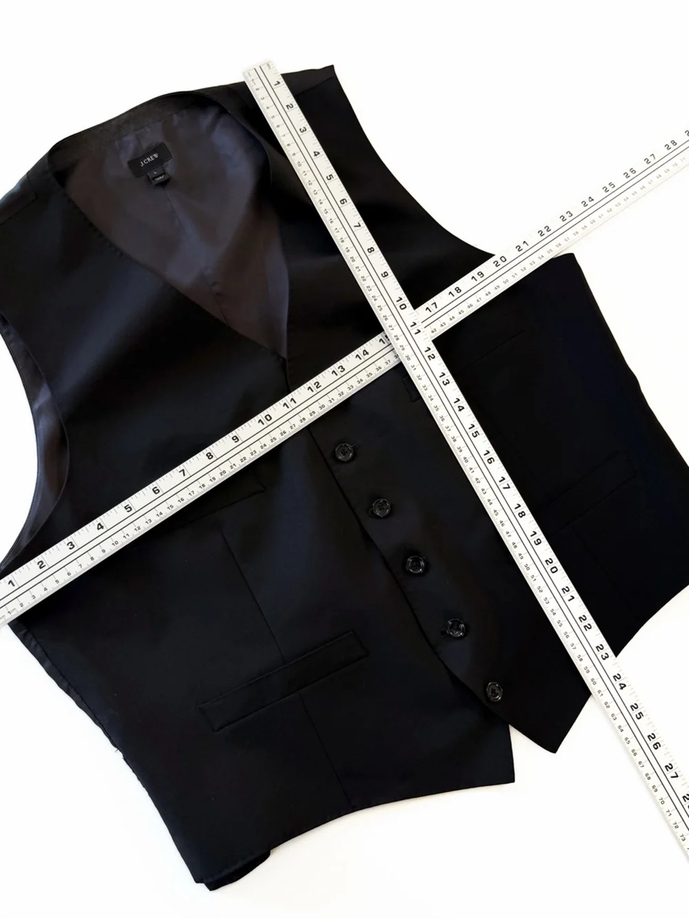 J. Crew Lori Piana Super 120s Wool Tuxedo Suit Vest Jacket Mens Large